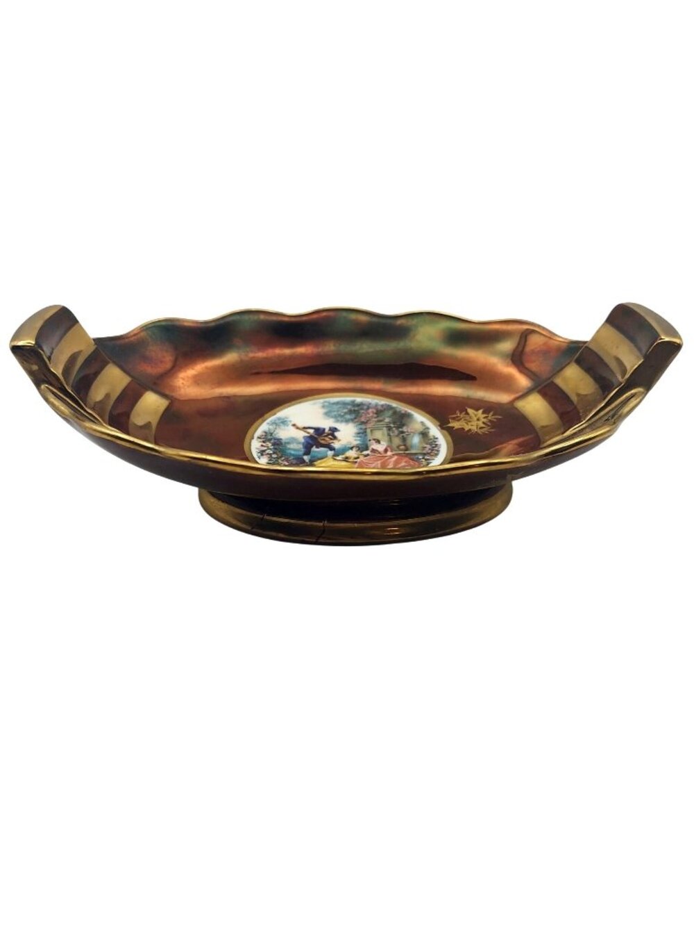 Carlton Ware Rouge Royal Gondola Porcelain Oval Trinket Dish England Vintage